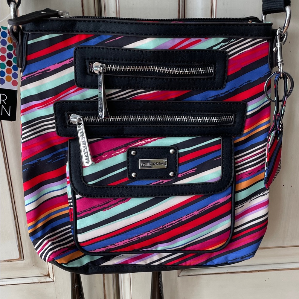 Tyler Rodan Multicolor Striped Crossbody Bag